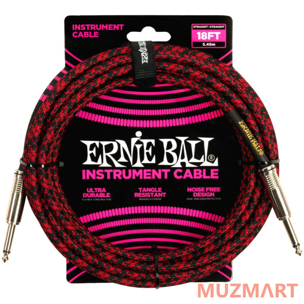 Ernie Ball 6396 Кабель инструментальный, оплетёный, 5,49 м