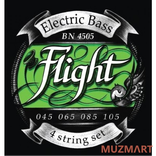 Flight BN4505 Струны для 4-х струнной бас гитары, Medium, 45-105