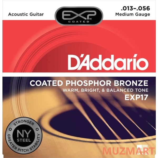 D'Addario EXP17 Струны для акустической гитары, 13-56